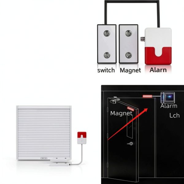Nmifoan Door Alarm 110dB Siren Battery Powered Red White-3