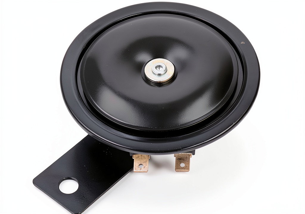 Mumusuki forklift horn mounted on a vehicle with safety features highlighted