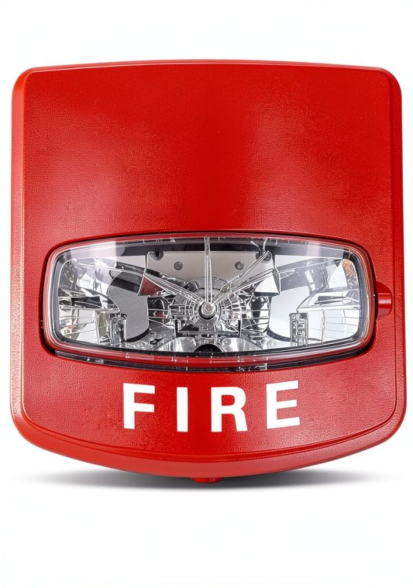 Simplex Wall Mount Strobe Alarm Red Metal Industrial Warning-0